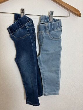 Set of 2 Gap Stretch Denim My First Jegging Light Blue & Dark Blue